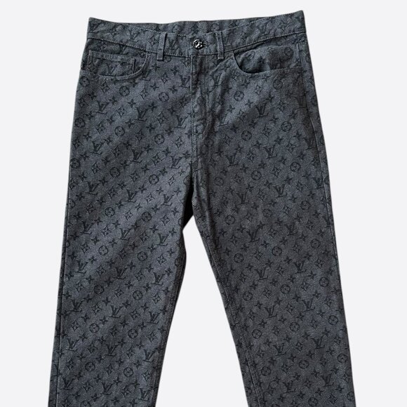 Louis Vuitton NBA Grey Monogram Jeans - Picture 1 of 6
